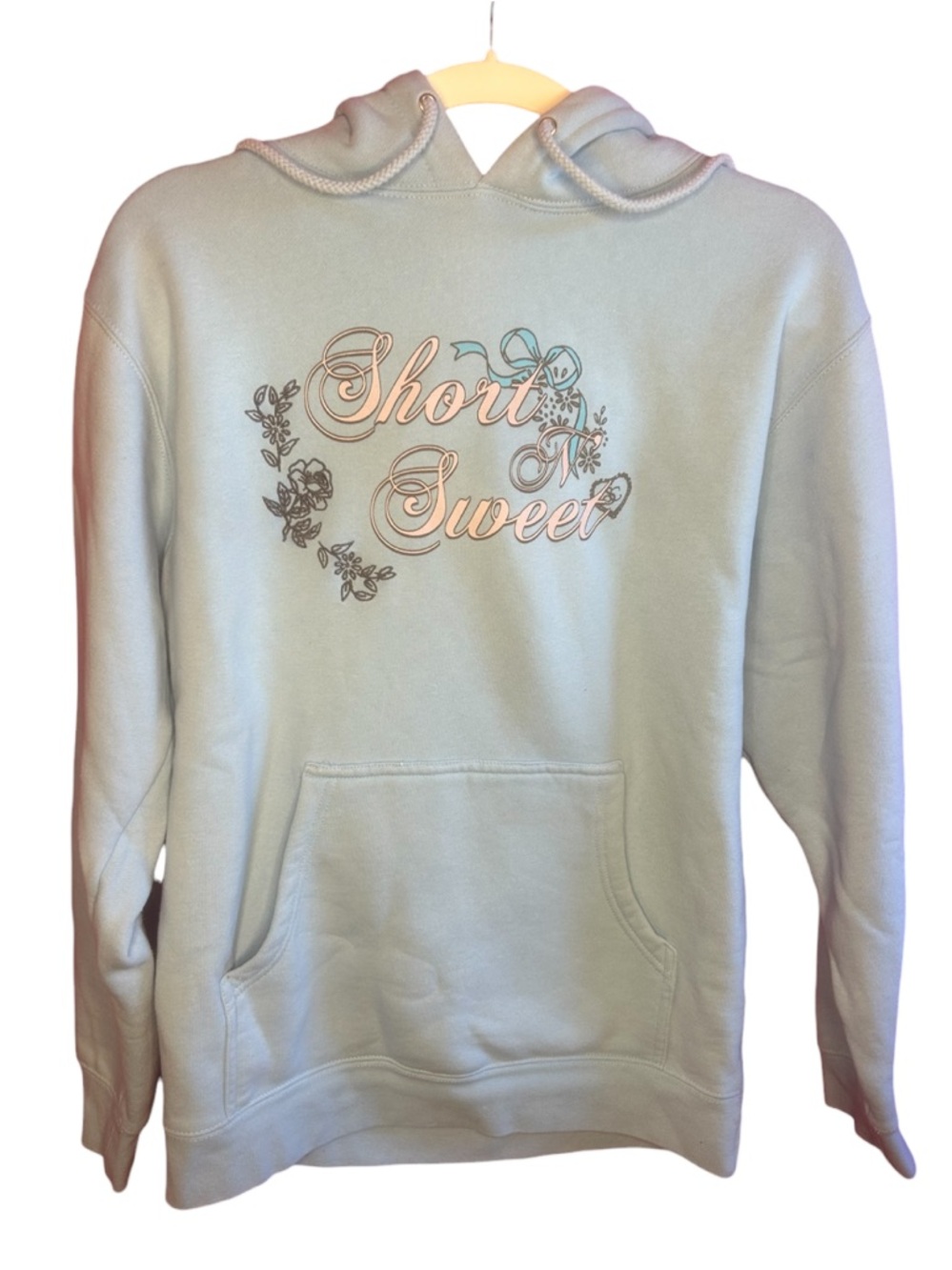Sabrina Carpenter Short N’ Sweet Tour Baby Blue Hoodie Small